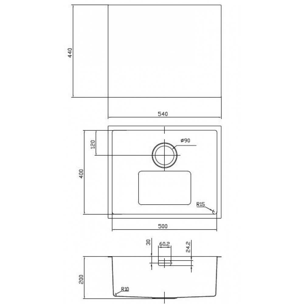 Мойка IDDIS  Edifice для подстольного монтажа Матовое золото (EDI54B0i77)