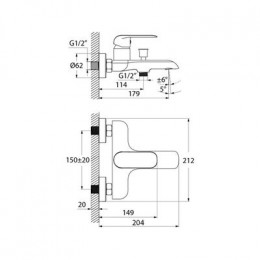 Смеситель для ванны IDDIS Calipso (CALSB00i02WA)