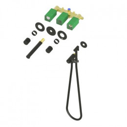 Смеситель для раковины встроенный с термостатом, с гигиеническим душем Timo Saona черный (2383/03SM)