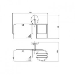 Бумагодержатель FASHUN с крышкой и пеналом под освежитель воздуха хром (A1603-1)