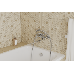 Смеситель для ванны с длинным поворотным изливом RUSH Bianki (BI7650-51)