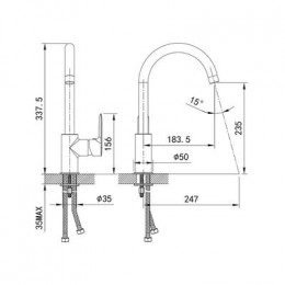 Смеситель для кухни черный IDDIS Cuba (CU5BLJ0i05)