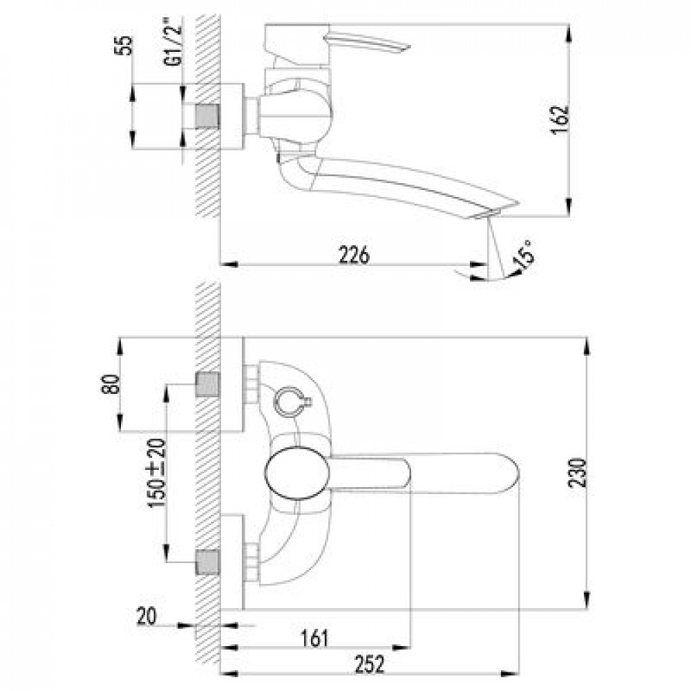 Смеситель для ванны Lemark Atlantiss (LM3214C)