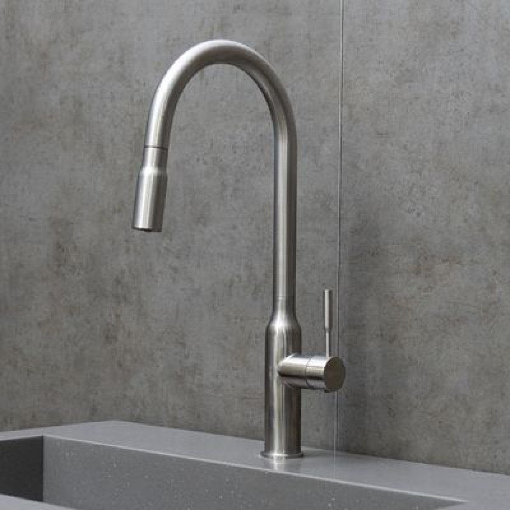 Смеситель Lemark Expert для кухни с вытягивающимся поворотным изливом (LM5086S)