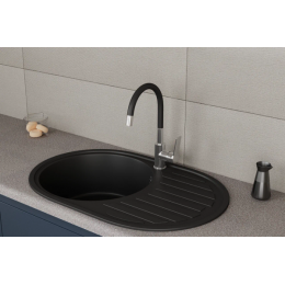 Смеситель для кухонной мойки с гибким изливом RUSH Siple (SI7335-60Black)