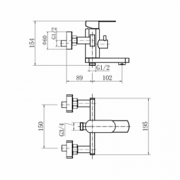 Смеситель для ванны и душа FASHUN (A53020-21)