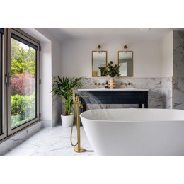 Смеситель напольный ванно-душевой FASHUN золото (A3085-35)