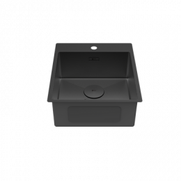 Кухонная мойка Lemark JANGA 440 прямоугольная из нержавеющей стали цвет: чёрный матовый (9932104)