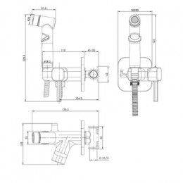 Смеситель Lemark Solo с гигиеническим душем, встраиваемый (LM7165MW)