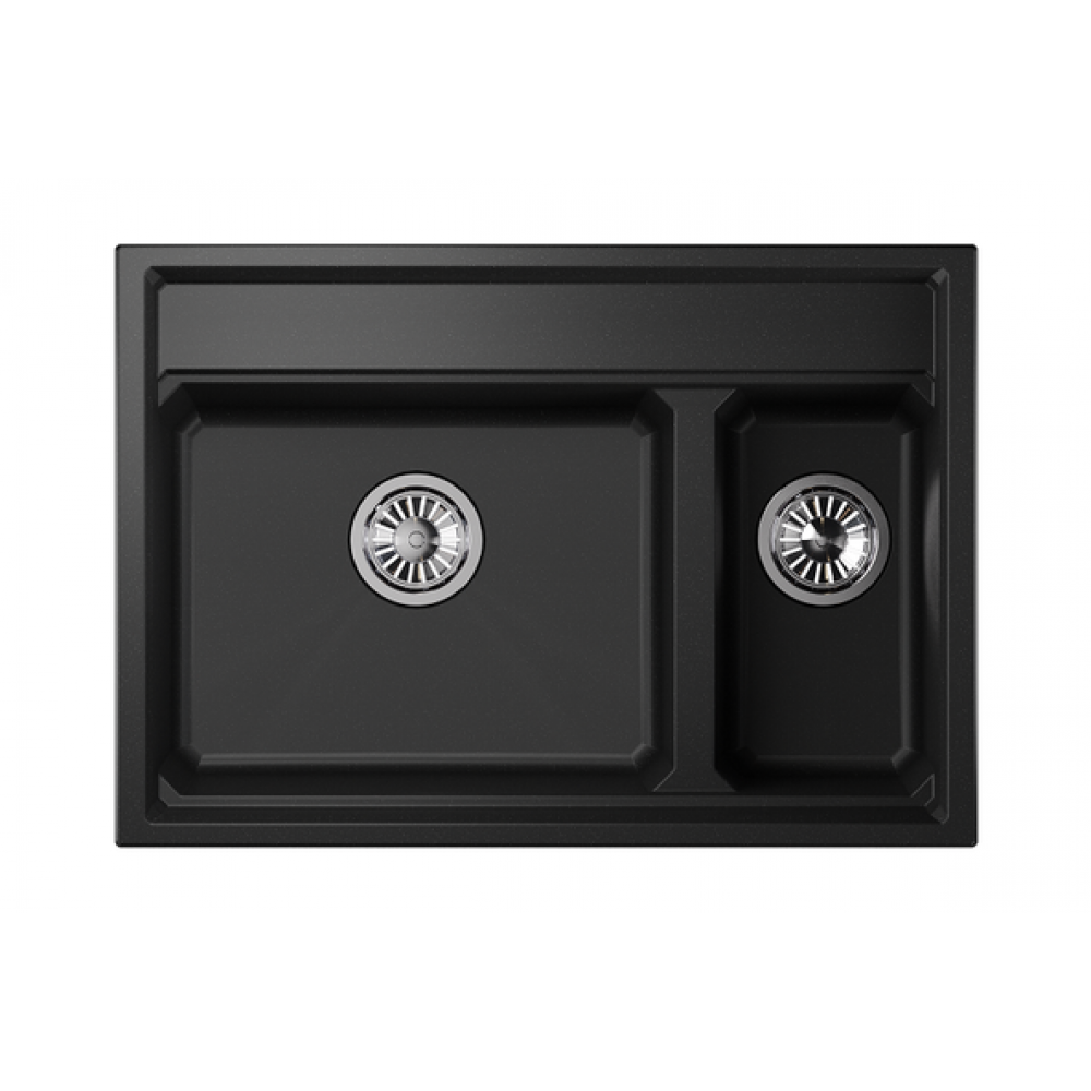 Кухонная мойка GRANULA Kitchen Space (7302, ЧЁРНЫЙ)