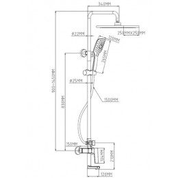Душевая система со смесителем, ESKO "Samara" (ST250SMR)