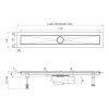 Душевой лоток TIMO Drain System 1000 с двусторонней панелью "plate" под плитку, Хром (DS230210/00)