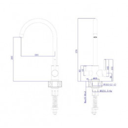 Смеситель для кухонной мойки RUSH с фильтром (SUS9035-37)