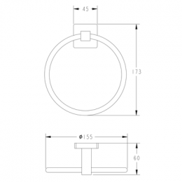 Держатель для полотенец FASHUN кольцо чёрный (A2604-7)