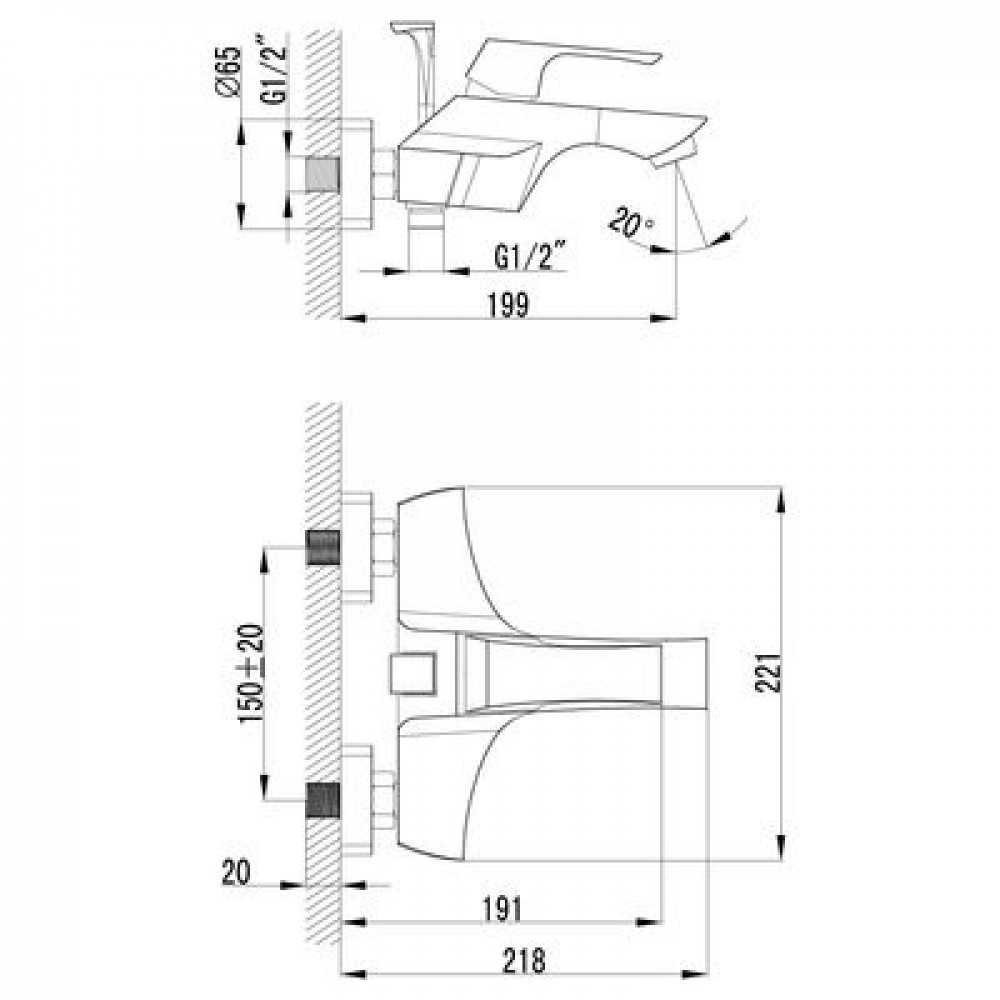 Смеситель для ванны Lemark Unit (LM4502C)