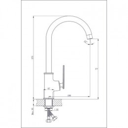 Смеситель для кухонной мойки  RUSH Palm (PL2530-22)