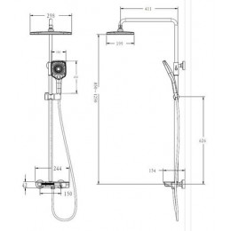 Душевая система со смесителем, ESKO (ST30105)