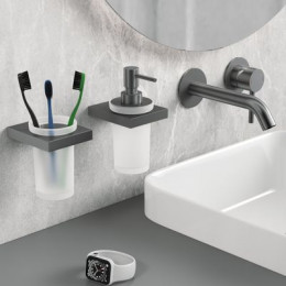 Стакан для зубных щеток Timo Petruma черное золото (15233/18)