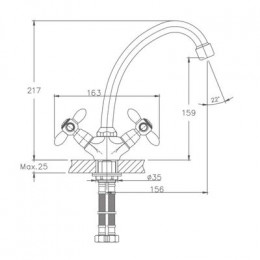 Смеситель для кухни Haiba (HB4927)