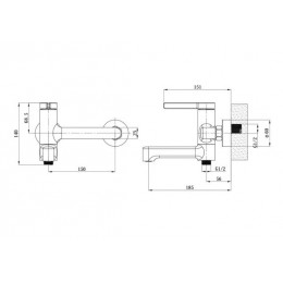Смеситель ESKO "Sochi" для ванны поворотный, без аксессуаров (SC54-2)
