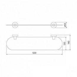 Полка IDDIS Sena матовое стекло сплав металлов (SENSSG0i44)