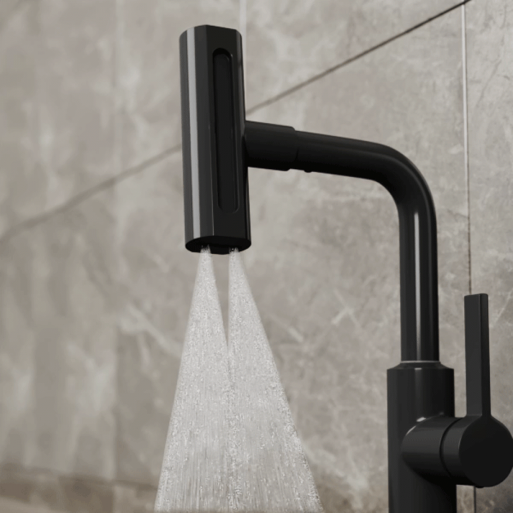 Смеситель для кухни с поворотной лейкой RUSH Tinos (TI3732-17Black)