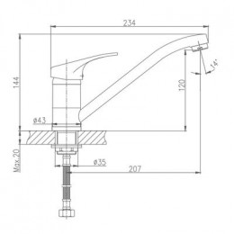 Смеситель для кухни Haiba (HB4913-1)