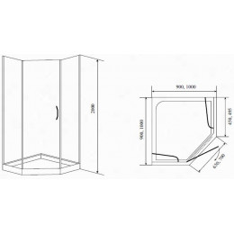 Душевой угол Timo 80*80*200 TL (BY-839/80C)