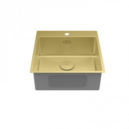 Кухонная мойка Lemark JANGA 490 прямоугольная из нержавеющей стали цвет: светлое золото (9938106)
