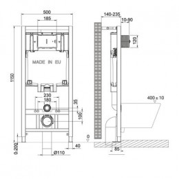 Комплект 3в1: Инсталляция Lemark PENEDA с кнопкой смыва BIT чёрный матовый + унитаз подвесной FLOREX Торнадо (100802420)