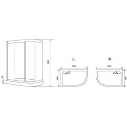 Душевой угол Timo 80*120*200 TL (BY-549L)