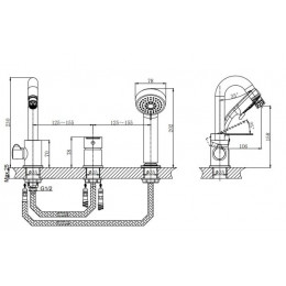 Смеситель на борт ванны RUSH Tenerife (TE2835-333)