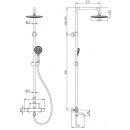 Душевая система c термостатом, ESKO (STT1000)