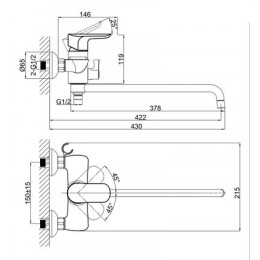 Смеситель для ванны DK Venice Baciano (DA1033301)