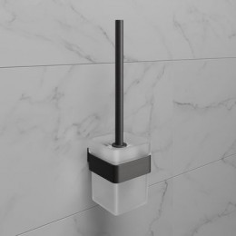 Ёршик для унитаза Lemark SMOOTH LINE с держателем, графит (9766021)