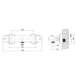 Термостат для душа ESKO Mikros, (T3080 Black)