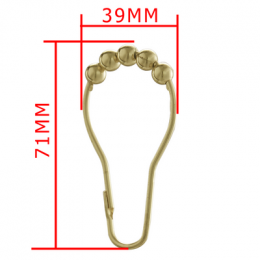 Кольца с роликами и замком FASHUN для навеса шторок в ванную комнату (A9001-21)