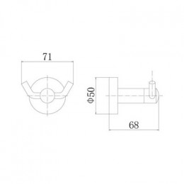 Крючок двойной FASHUN, сатин (A51505-2)