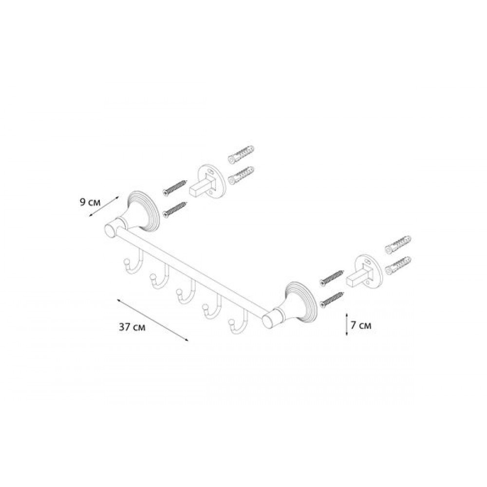 Планка 5 крючков FIXSEN Best (FX-71605-5)