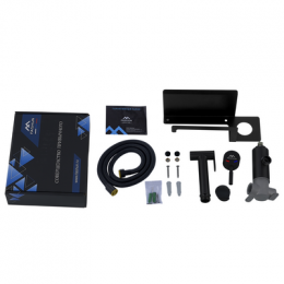 Смеситель встраиваемый FASHUN с полочкой, гигиенической лейкой и держателем туалетной бумаги, черный (A57703-7)