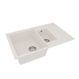 Кухонная мойка Lemark RAMZA 760 врезная прямоугольная с доп.чашей и крылом из кварцгранита цвет: Жасмин  (9910040)