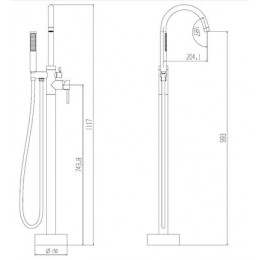 Смеситель для ванны напольный ESKO черный (F1B)