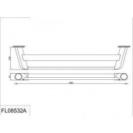 Полотенцедержатель двойной 60 см. RUSH Flores (FL08532A)