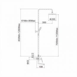 Душевая система, черная, FASHUN (A2481-7)