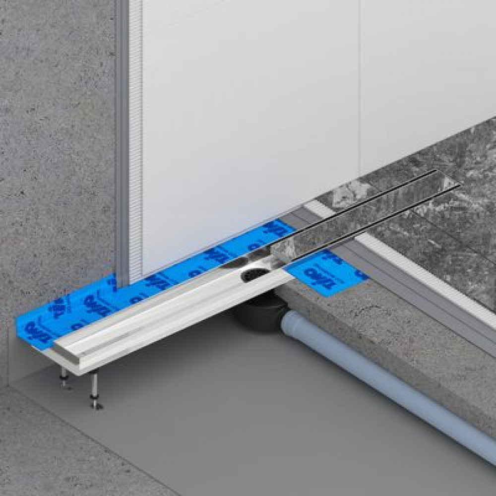Душевой лоток TIMO Drain System 1000 с двусторонней панелью "plate" под плитку, Хром (DS230210/00)