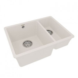 Кухонная мойка Lemark SINARA 550.2-U подстольного монтажа с доп.чашей из кварцгранита цвет: Жасмин  (9910082)