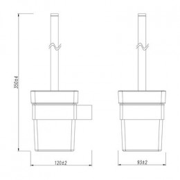 Ёршик для унитаза Lemark SMOOTH LINE с держателем, графит (9766021)