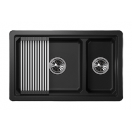 Кухонная мойка GRANULA Kitchen Space (7304U, ШВАРЦ)