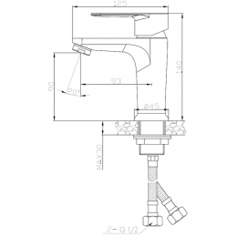 Смеситель ESKO для раковины Asti (AT 26 M)