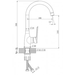 Смеситель для кухни ESKO "Lagos Black" (LG519B)